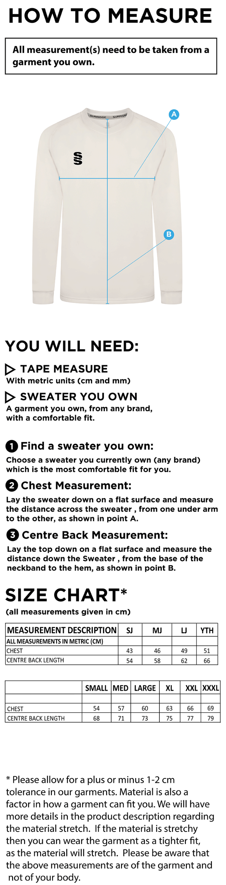 ADDINGTON VILLAGE CC BLAST LONG SLEEVE SWEATER - Ivory - Size Guide