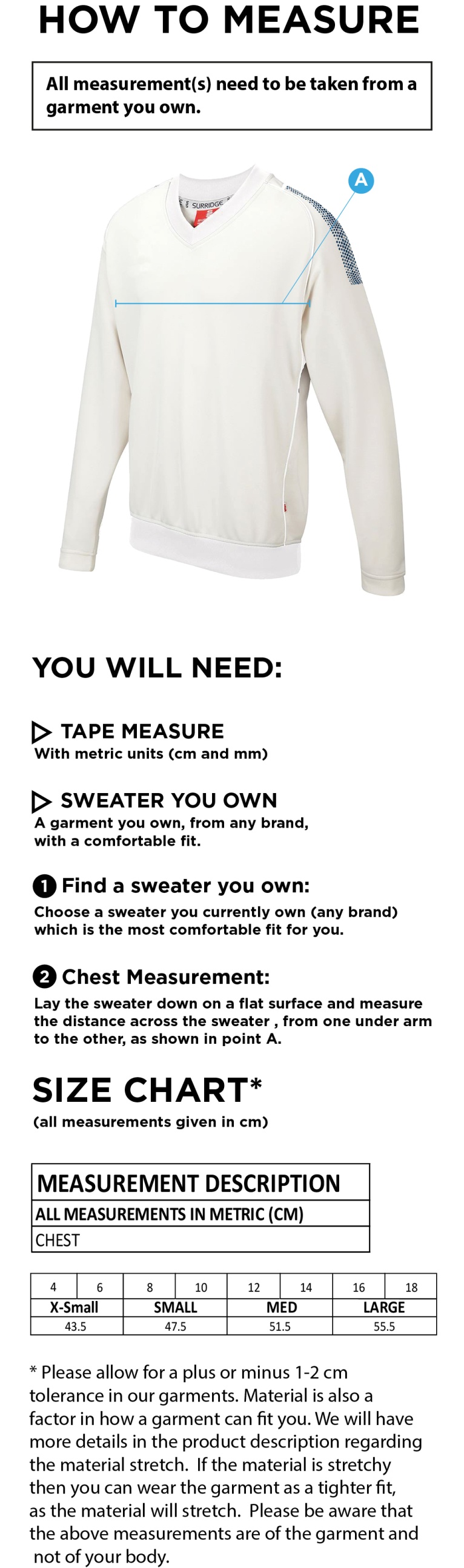 ADDINGTON VILLAGE CC BLAST LONG SLEEVE WOMEN'S SWEATER - Ivory - Size Guide